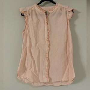 Loft Button Down Gingham Tank Top Blouse